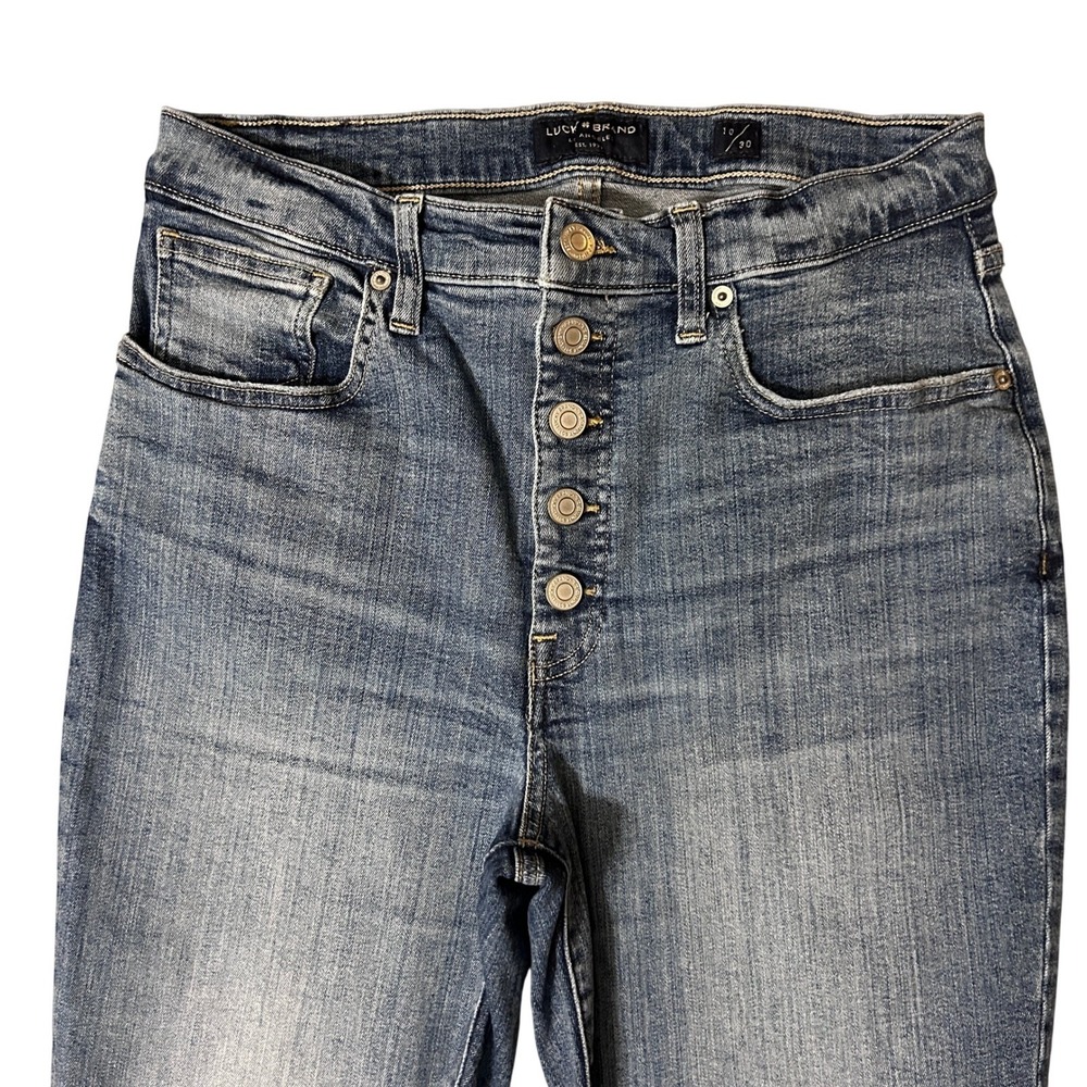 Lucky Brand Bridgette Skinny Jeans Womens 10/30 Blue High Rise Button Fly 28x26